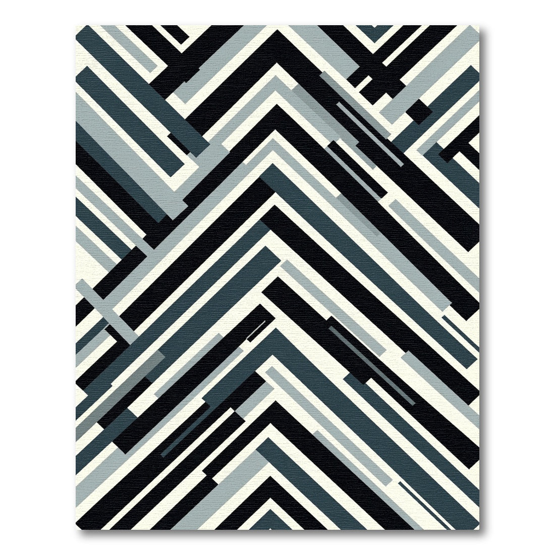 Monochromatic Modern Geometric Interlock Rug