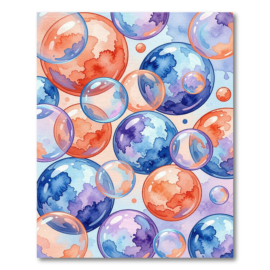 Watercolor Abstract Bubble Sphere Art Rug