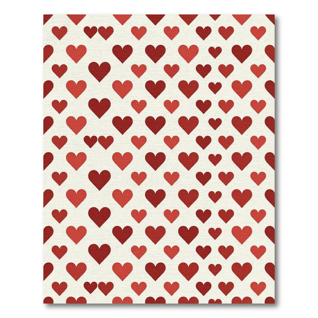 Crimson Cherry Heart Grid Rug
