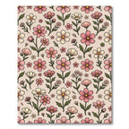 Pastel Pink Golden Cosmos Floral Rug