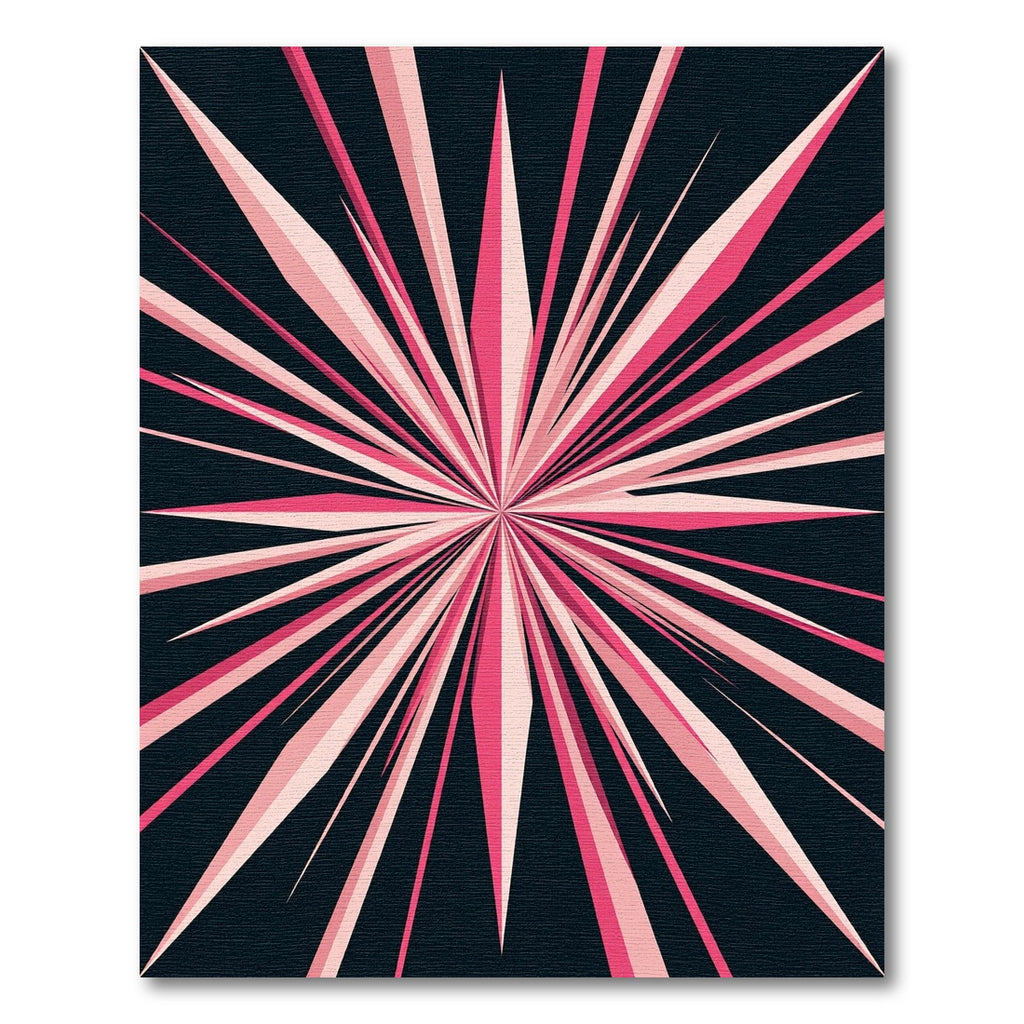 Radiant Pink Sunburst Abstract Rug