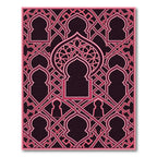 Dark Magenta Ornate Geometric Archwork Rug