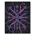 Purple Pink Circuit Board Network Rug