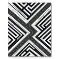 Monochrome Geometric Maze Abstract Road Rug