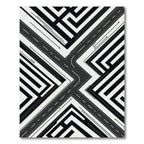 Monochrome Geometric Maze Abstract Road Rug
