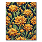 Golden Cactus Flower Desert Bloom Rug