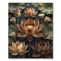 Bronze Lotus Bloom Botanical Foliage Rug