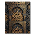 Ornate Gold Celestial Lattice Arch Rug