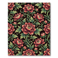 Deep Crimson Peony Floral Nouveau Rug