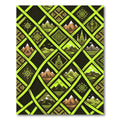 Vibrant Lime Geometric Mountain Landscape Rug