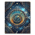 Celestial Gold Astrological Starry Navy Map Rug