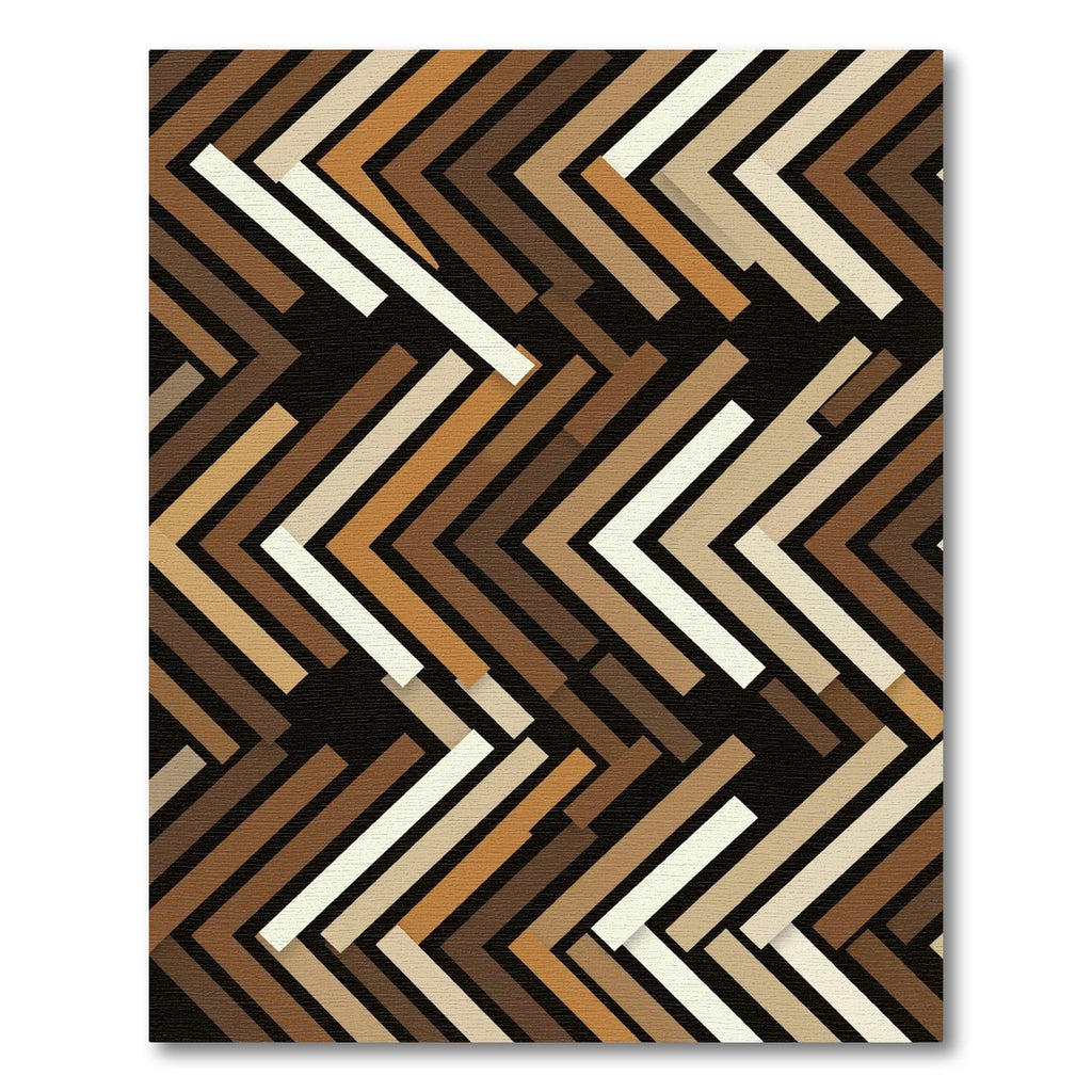 Earthy Tones Chevron Parquet Rug