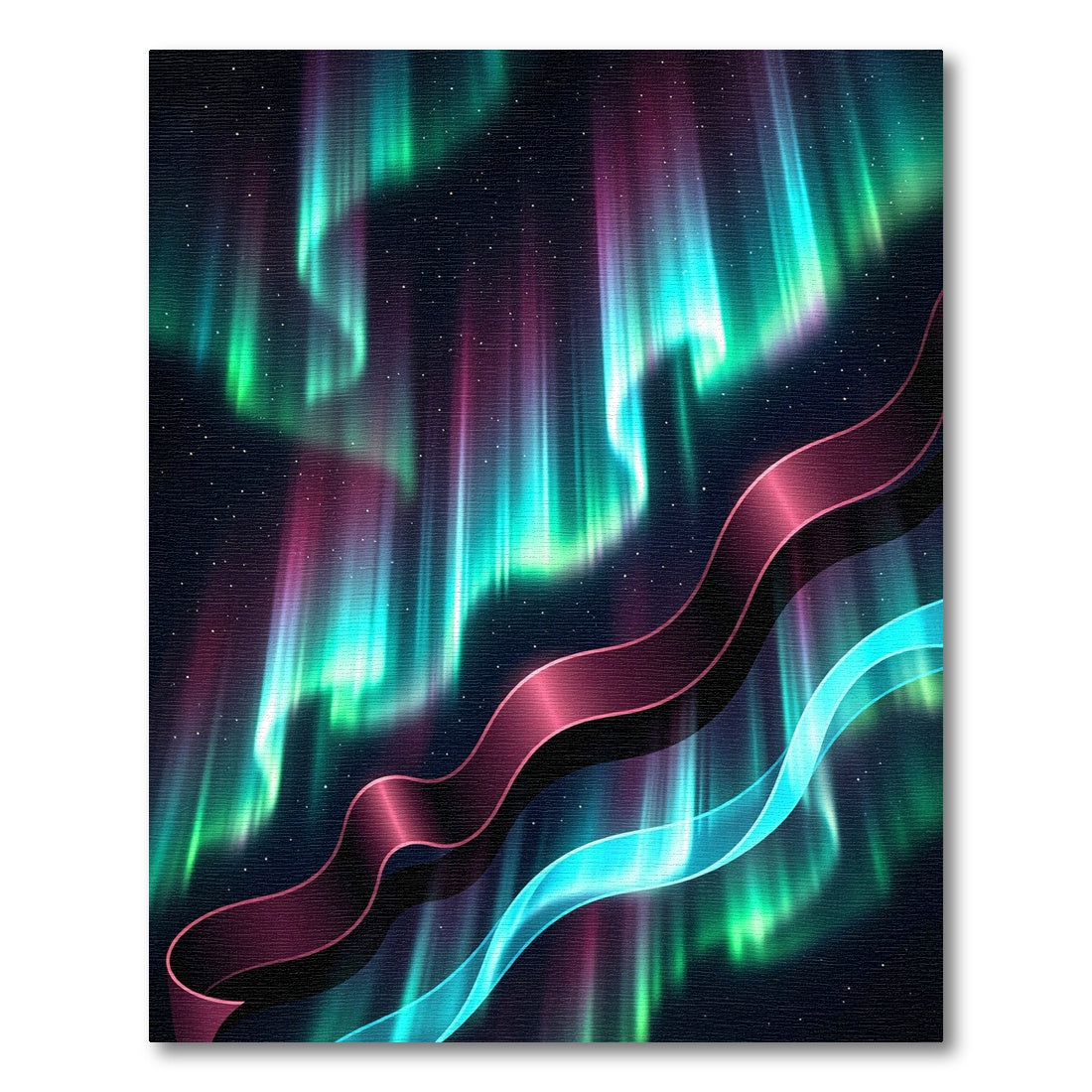 Luminous Northern Lights Fluid Wave Rug