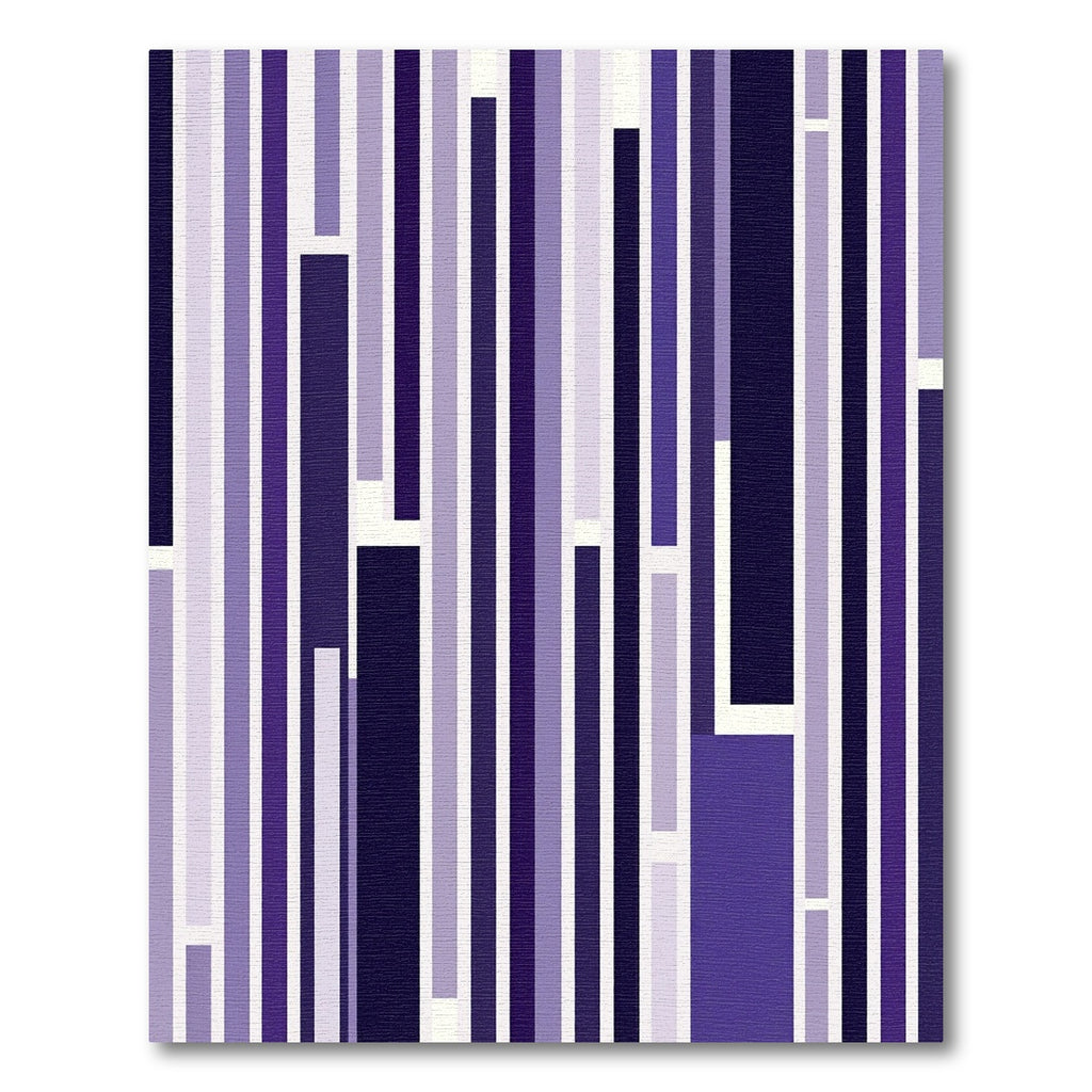 Modern Purple Vertical Striped Abstract Composition Rug