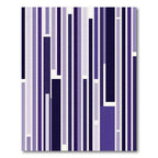 Modern Purple Vertical Striped Abstract Composition Rug