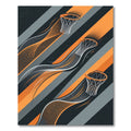 Dynamic Orange and Gray Basketball Hoop Motion Rug