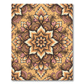 Ornate Golden Amber Floral Symmetry Rug