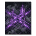 Neon Purple Cyber Geometric Grid Rug
