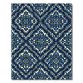 Rich Indigo Floral Medallion Rug