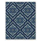 Rich Indigo Floral Medallion Rug