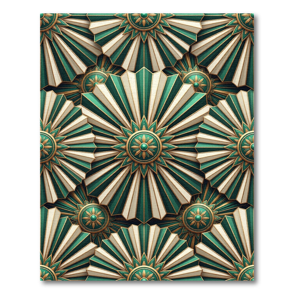 Emerald Green Sunburst Medallion Rug