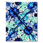Electric Blue Aqueous Ink Splash Rug
