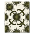 Olive Green Geometric Starburst Curvilinear Rug