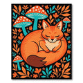 Whimsical Orange Fox Mushroom Garden Rug