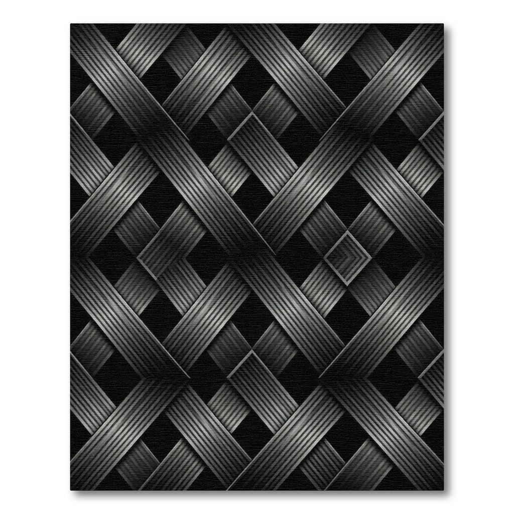 Monochromatic Interwoven Diamond Pattern Rug