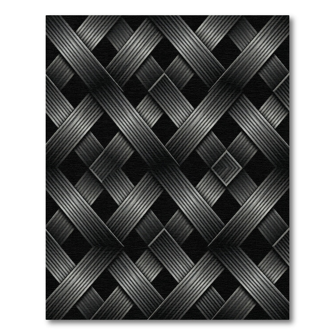 Monochromatic Interwoven Diamond Pattern Rug