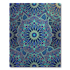 Deep Blue Teal Intricate Star Medallion Rug