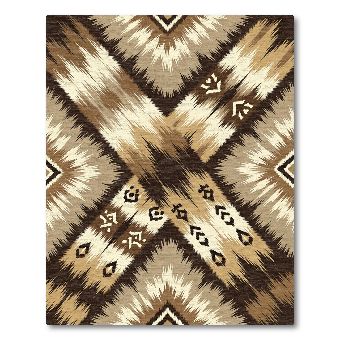 Earthy Boho Tribal Diamond Rays Rug