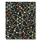 Orange and Cream Atomic Orbit Geometric Rug