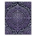 Ornate Lavender Baroque Circular Floral Rug