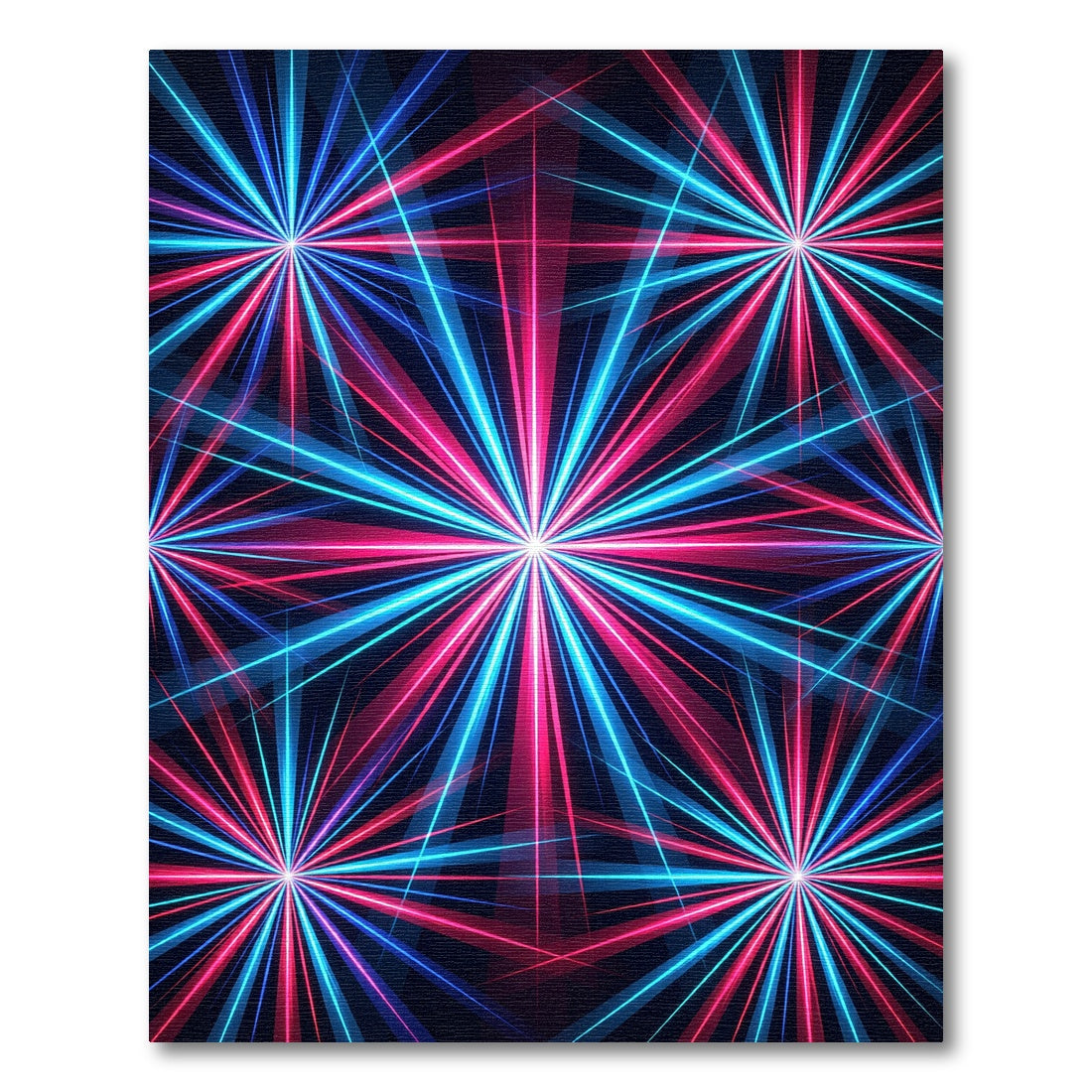 Neon Radiant Cosmic Starburst Abstract Rug