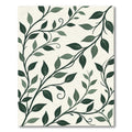 Dark Green Leafy Vine Swirl Rug