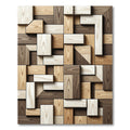 Wood Grain Geometric Overlay Rug