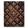 Golden Fleur-de-lis Royal Damask Burgundy Rug