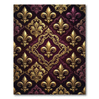 Golden Fleur-de-lis Royal Damask Burgundy Rug