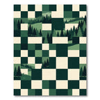 Forest Trees Checkerboard Composition Rug