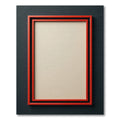 Red Black Double Layered Rectangular Frame Rug