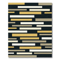 Gold Cream Gray Horizontal Stripe Rug