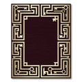 Golden Key Geometric Border Rug