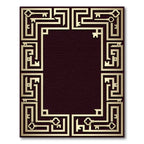 Golden Key Geometric Border Rug