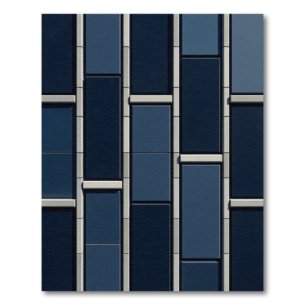Deep Navy Rectangular Grid Rug