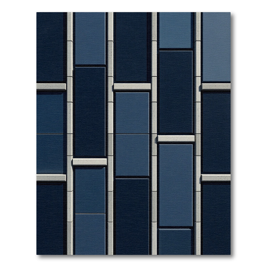 Deep Navy Rectangular Grid Rug