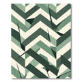 Modern Sage Green Geometric Chevron Rug