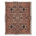 Geometric Terracotta Interwoven Lattice Art Rug