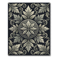 Elegant Silver Acanthus Leaf Medallion Rug