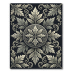 Elegant Silver Acanthus Leaf Medallion Rug